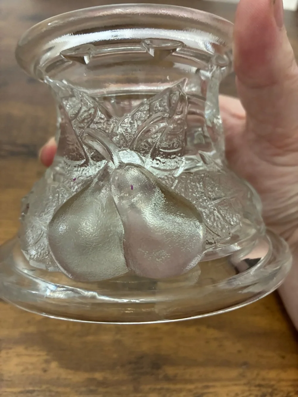 Teleflora Pressed Glass Candle Holder